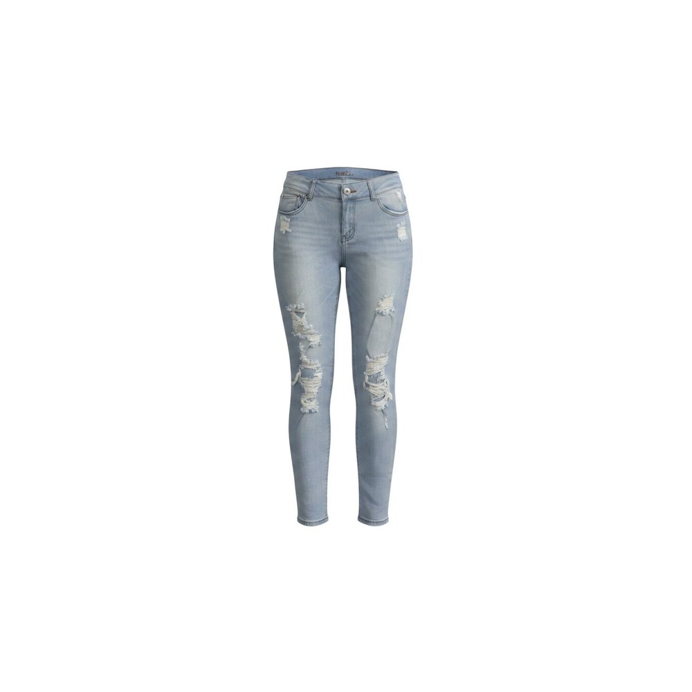 rue21 Mid Rise Jegging Womens 16 Light Blue Distressed Ripped Skinny Jeans
